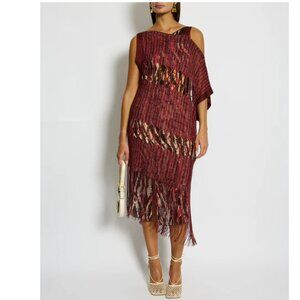 NWT MISSONI RED w/LUREX DRESS SIZE 44/10